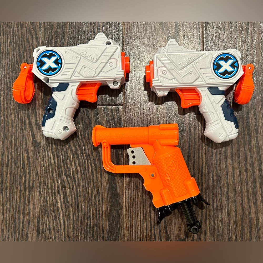 NERF xShot Orange and White Toy Blasters (3)